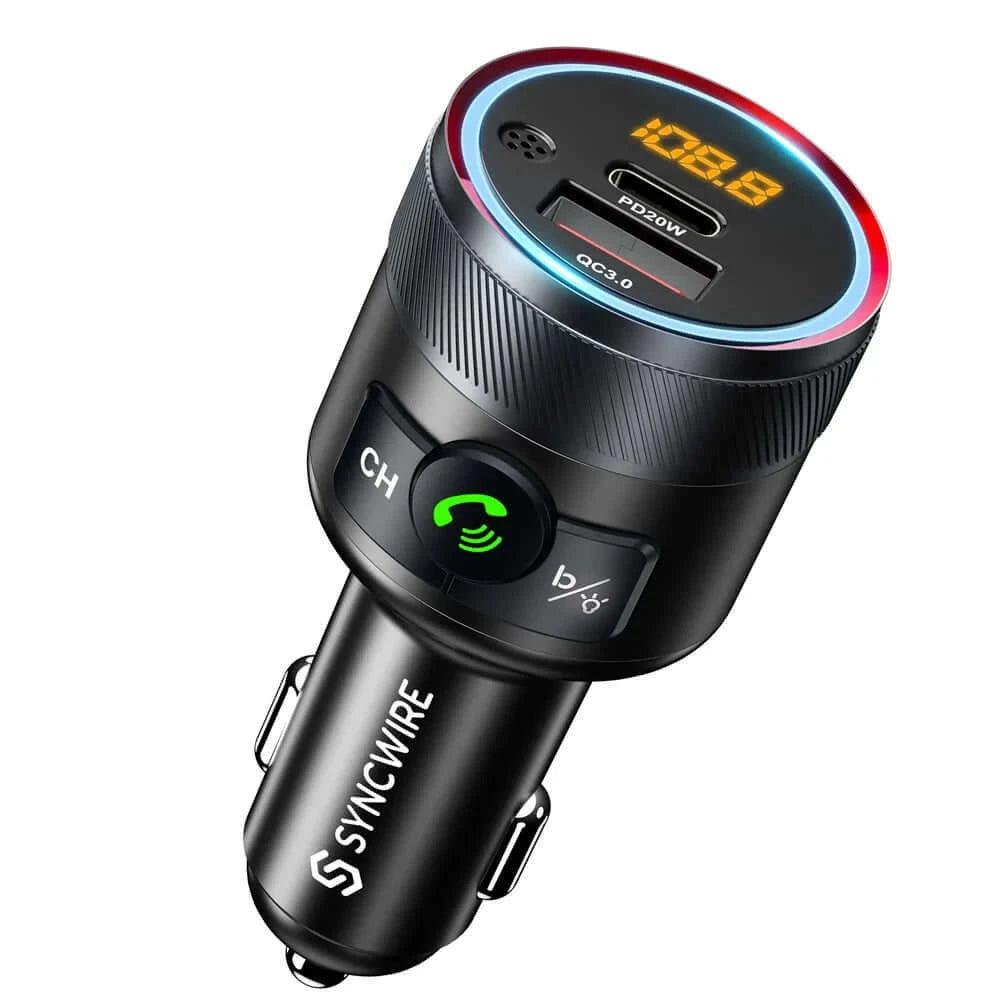 Trasmettitore FM Auto Con Jack 3.5mm E Batteria 300mAh – Chiamate In Vivavoce E Memoria Frequenza