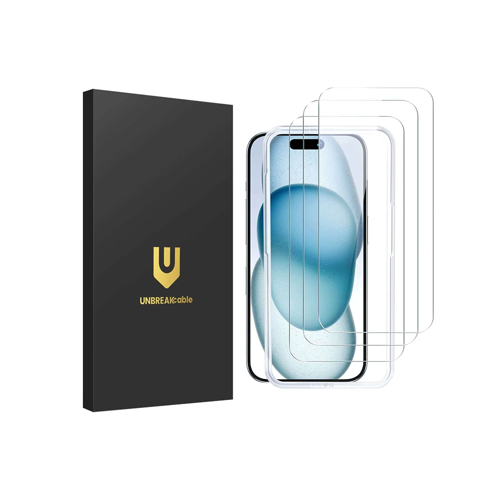 Proteggi schermo in vetro temperato antisfondamento per iPhone 15 | 15 Pro | 15 Pro Max